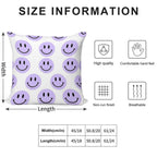 Purple Preppy Smile Print Soft High-Density Material Throw Pillow