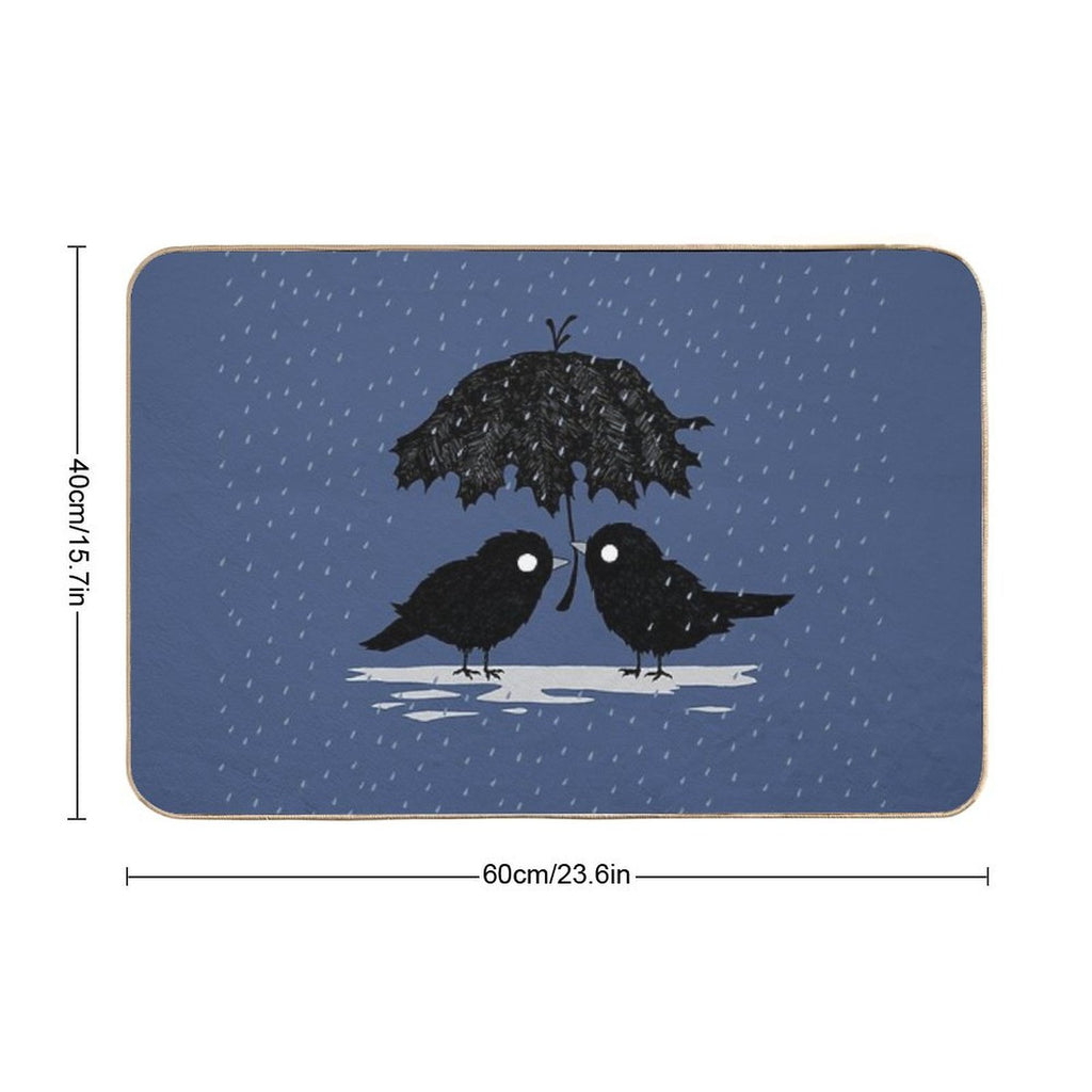 Birds in The Rain  Versatile Bath Mat