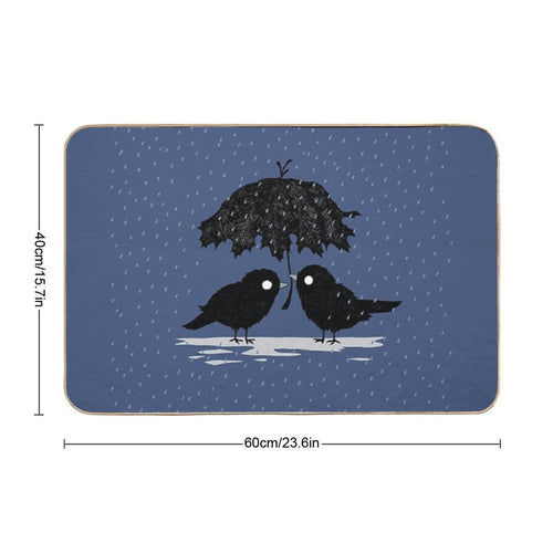 Birds in The Rain  Dirt-Trapping Bath Mat