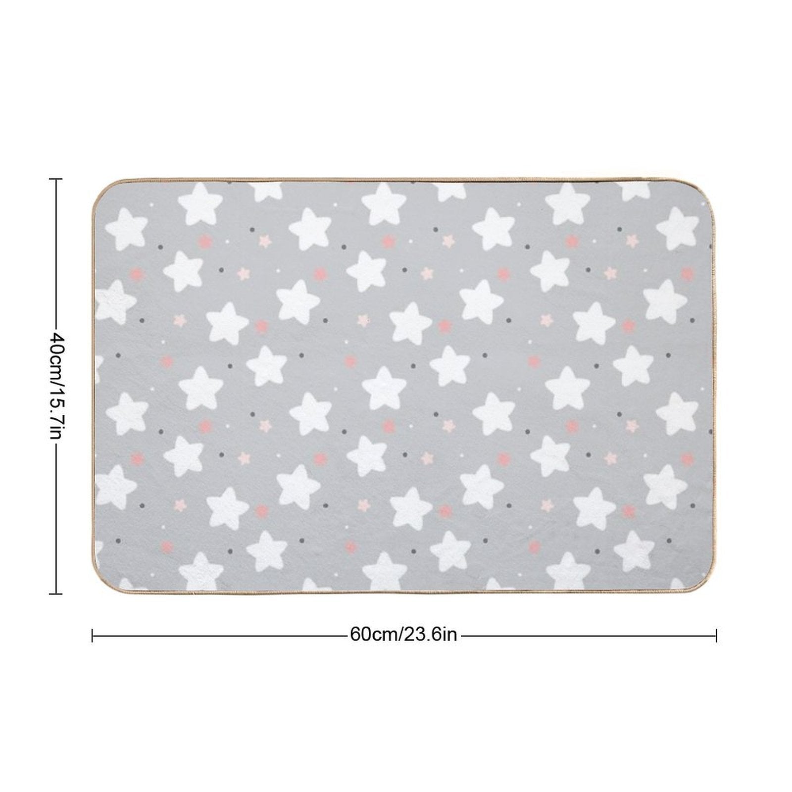 Cute White Star Pattern  Non-Slip Bath Mat