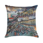 Beautiful Harbour, Tenby, Wales Soft Reinforced Edging Throw Pillow