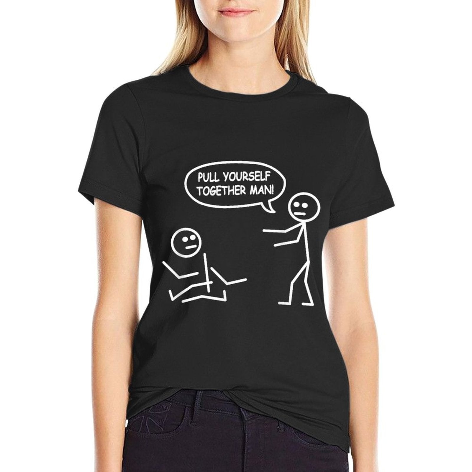 Funny Stick Figure Joke - Pull Yourself Together Man  Breathable T-Shirt
