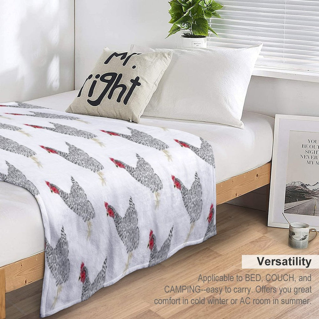 Barred Rock Hen Compact Throw Blanket