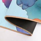 Abstract Watercolor Bliss - Artistic Splash Pattern  Non-Slip Bath Mat