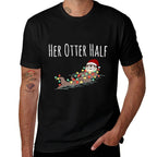 Funny Matching Couple His And Her Otter Half Ugly Christmas  Affordable Price T-Shirt