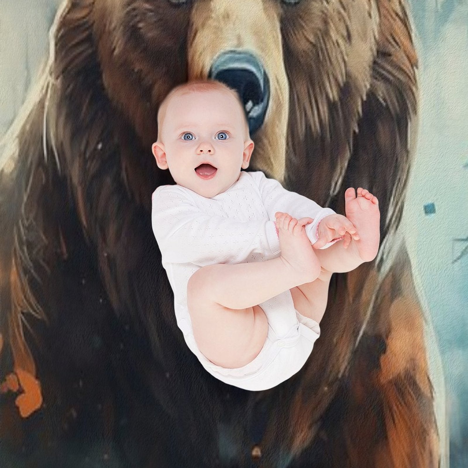 Majestic Grizzly Bear Eco-conscious Throw Blanket