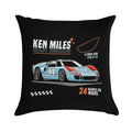 Ford GT40 - Ken Miles Le Mans 1966 Soft Shrink-Resistant Throw Pillow