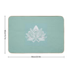 Lotus Flower on Turquoise  Repositionable Bath Mat