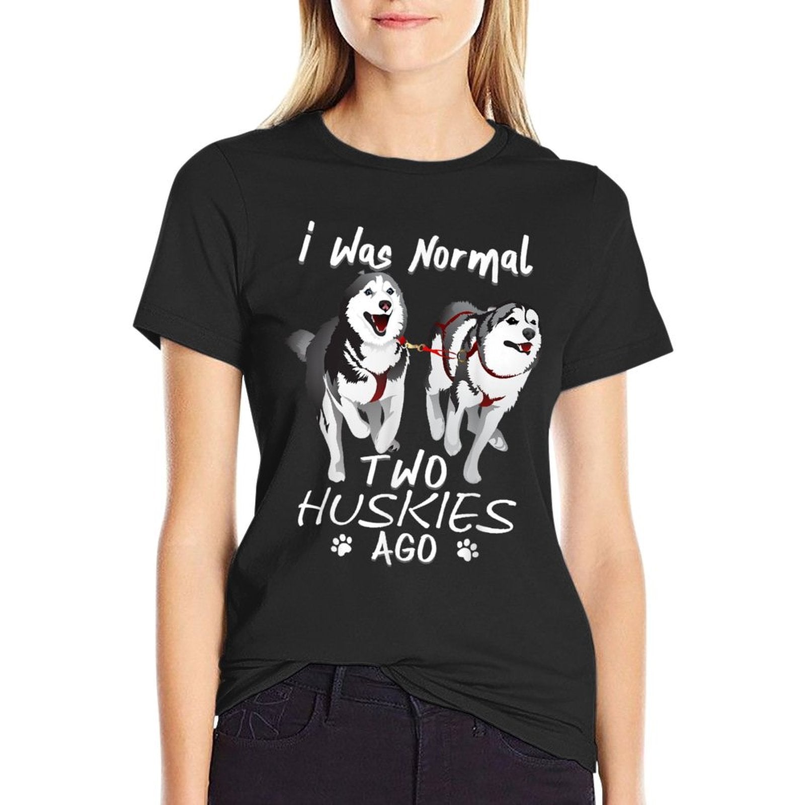 I Was Normal 2 Siberian Huskies Ago - Awesome Cute Dog Men Women  Heathered Texture T-Shirt