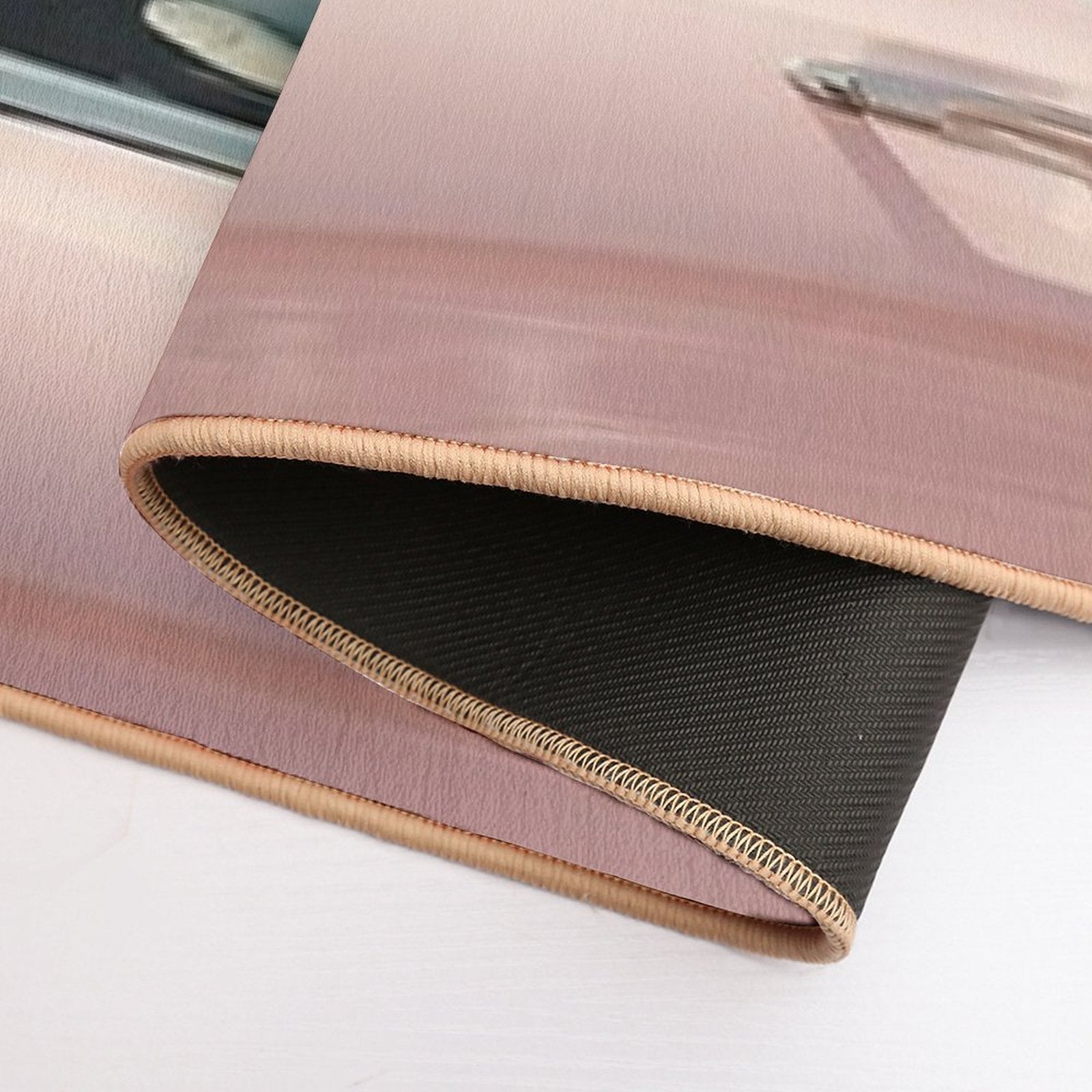 Cool Tiger in A Pastel Cabrio in Palm Springs  Easy To Clean Bath Mat