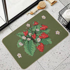 Strawberry Frog in Green  Long-Lasting Bath Mat