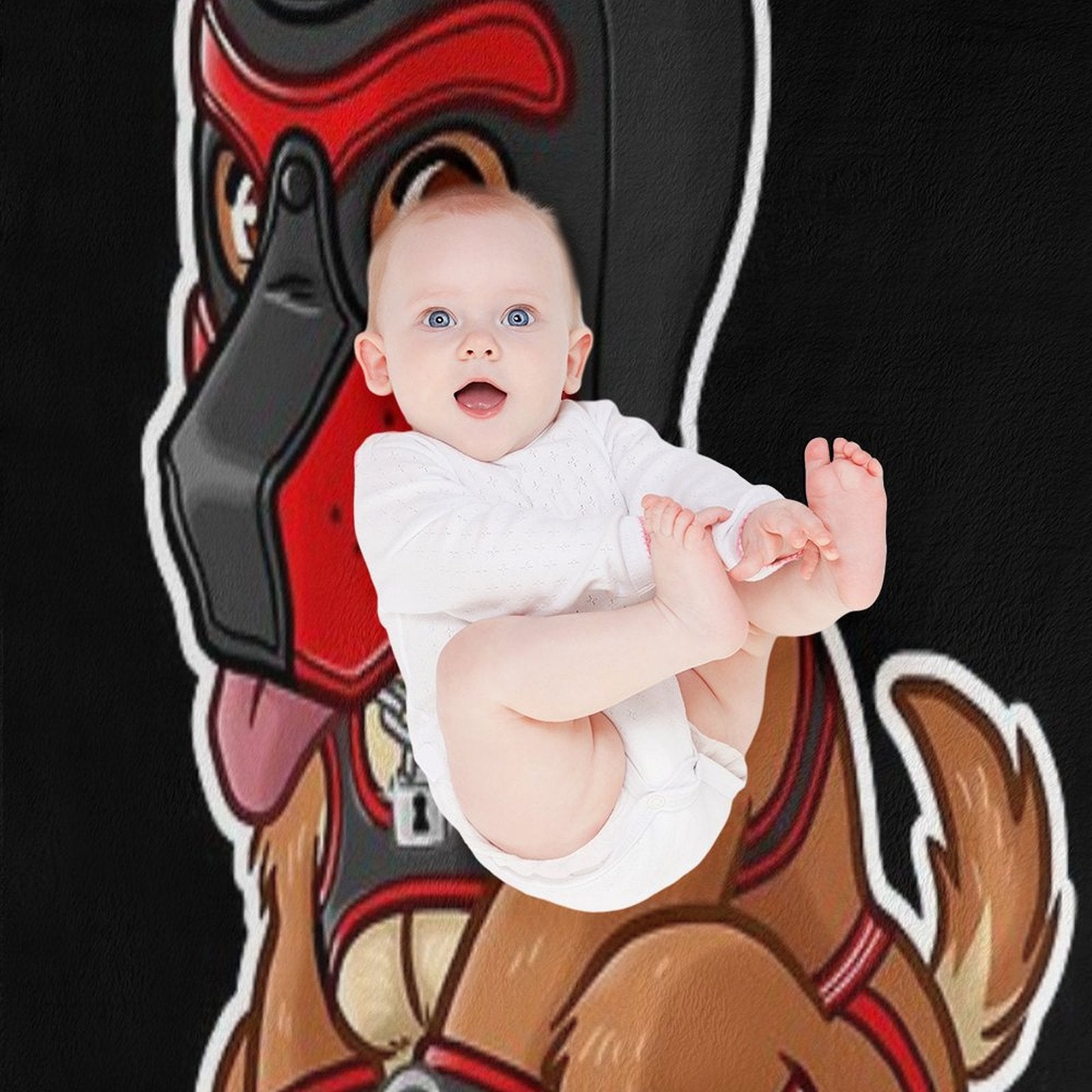 PLAYFUL PUPPY - RED MASK - BEARZOO SERIES Comfort Throw Blanket