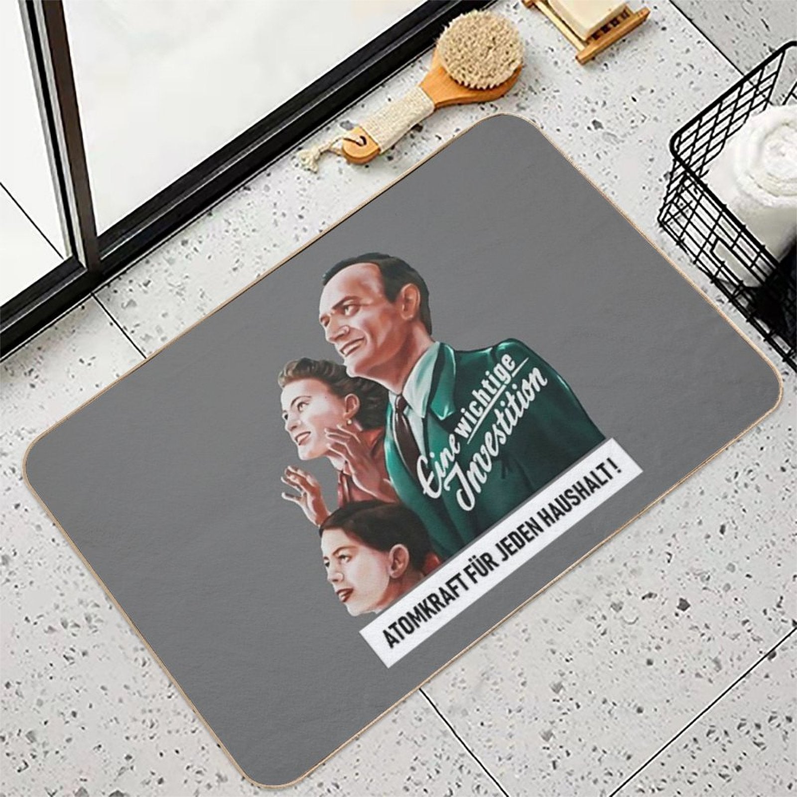 Atomkraft Für Jeden Haushalt - Eine Wichtige Investition - Dark Poster  Non-Slip Bath Mat