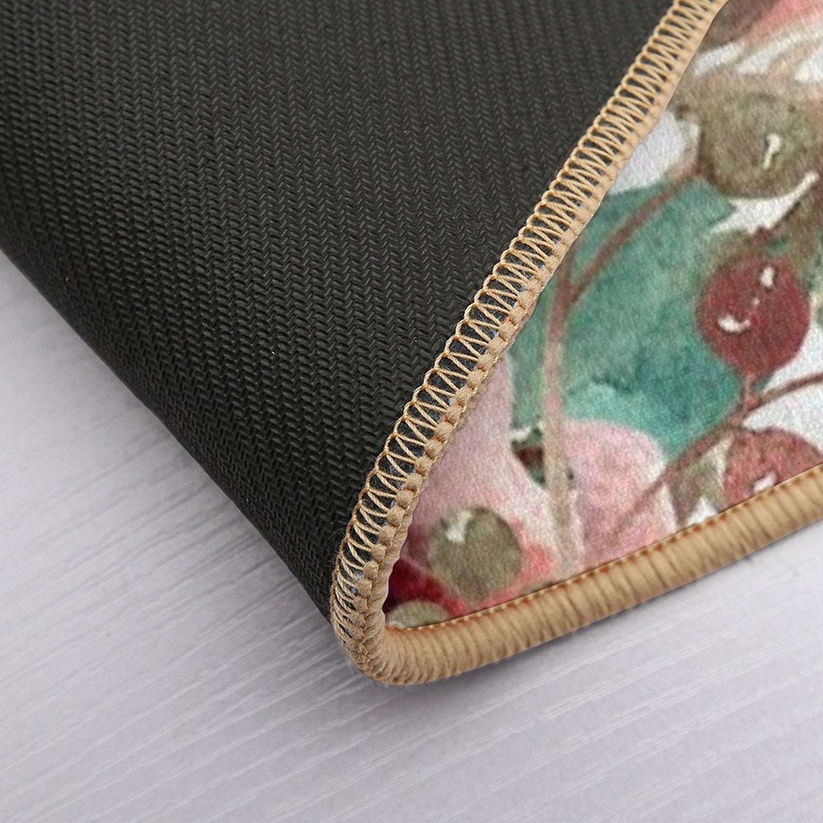 Vintage Floral Medley Pattern - Pale Pink And Green - Cottagecore  Pet-Safe Bath Mat