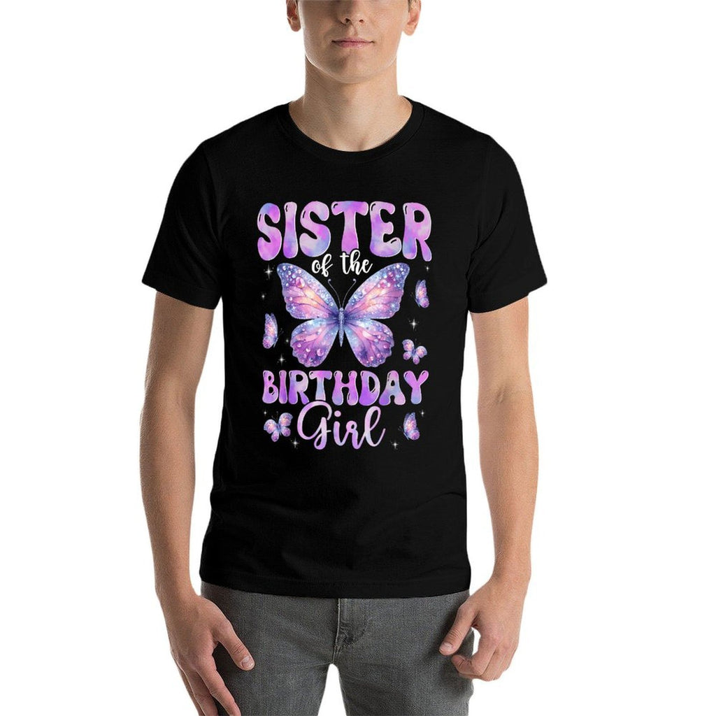Sister Of The Birthday Girl Butterfly Family Matching  Moisture-wicking T-Shirt