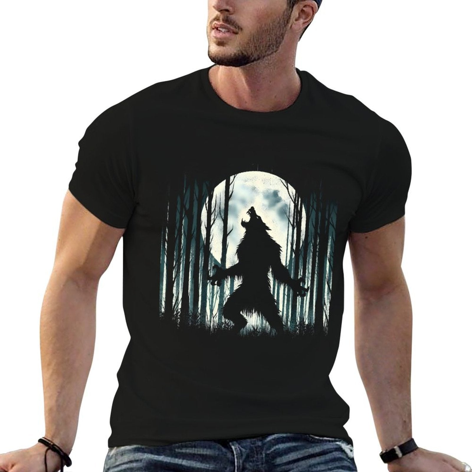 Werewolf Howling At Full Moon - Alpha Wolf Meme Literally Me  Affordable Price T-Shirt
