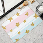 Faux Glitter Stars Stripe Background  Rapid-Drying Bath Mat