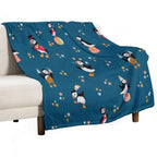 A Circus of Puffins Multi-functional Throw Blanket