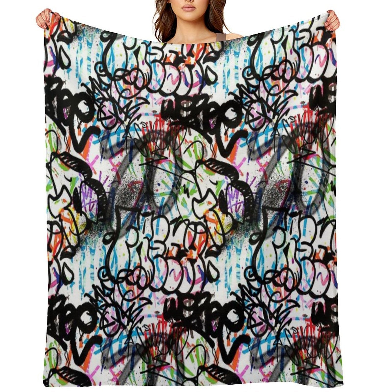 Graffiti Seamless Design. Urban Art. Comfort Throw Blanket