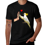 Cockatoo Love Parrot Bird Women  Ribbed Collar T-Shirt