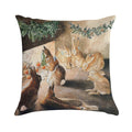Christmas Rabbit Family Roasting Apples - Beatrix Potter Soft Shrink-Resistant Throw Pillow