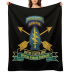 Army - US Army Special Forces Command - SSI W Br - Ribbon X 300 Compact Throw Blanket
