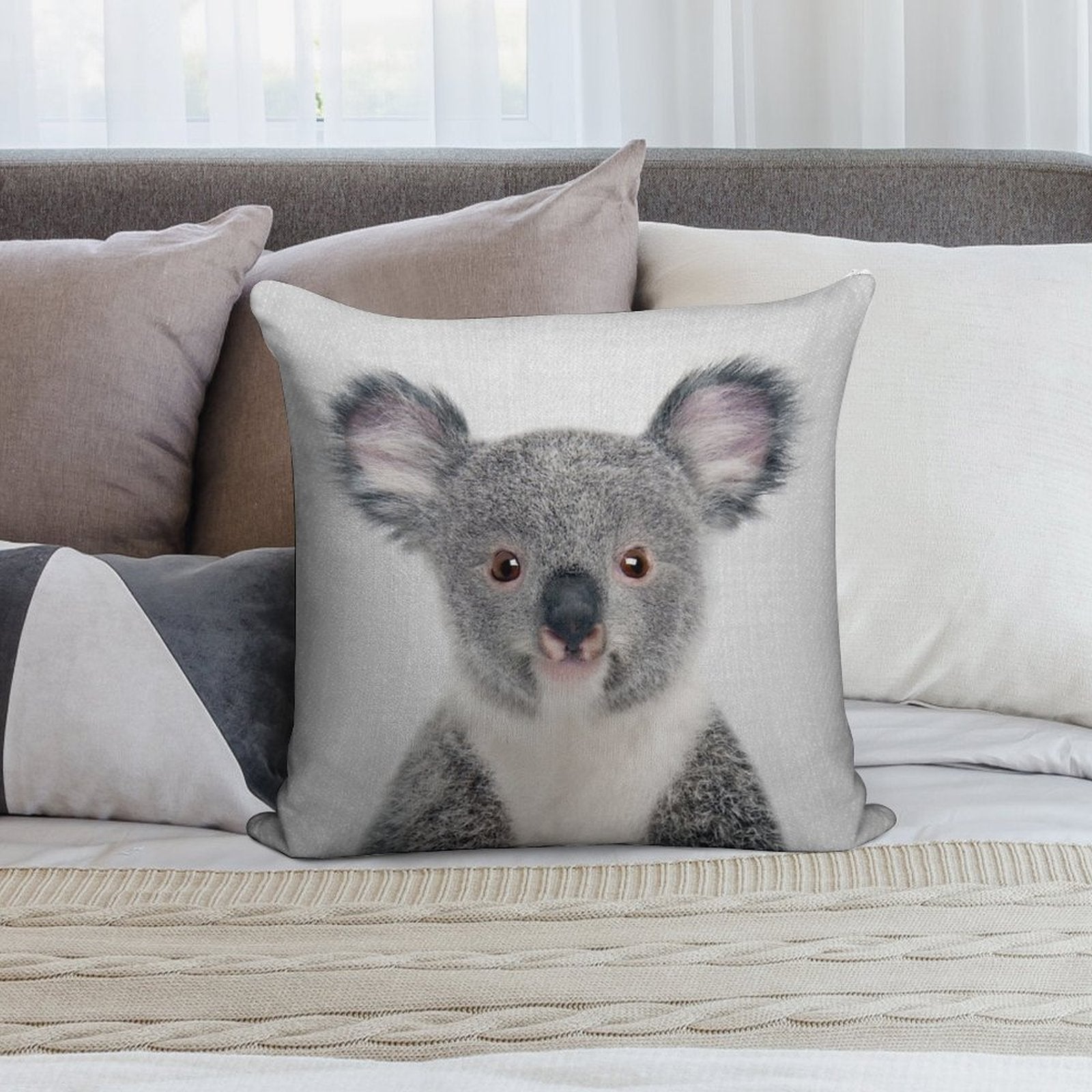 Baby Koala - Colorful Soft Washable Throw Pillow