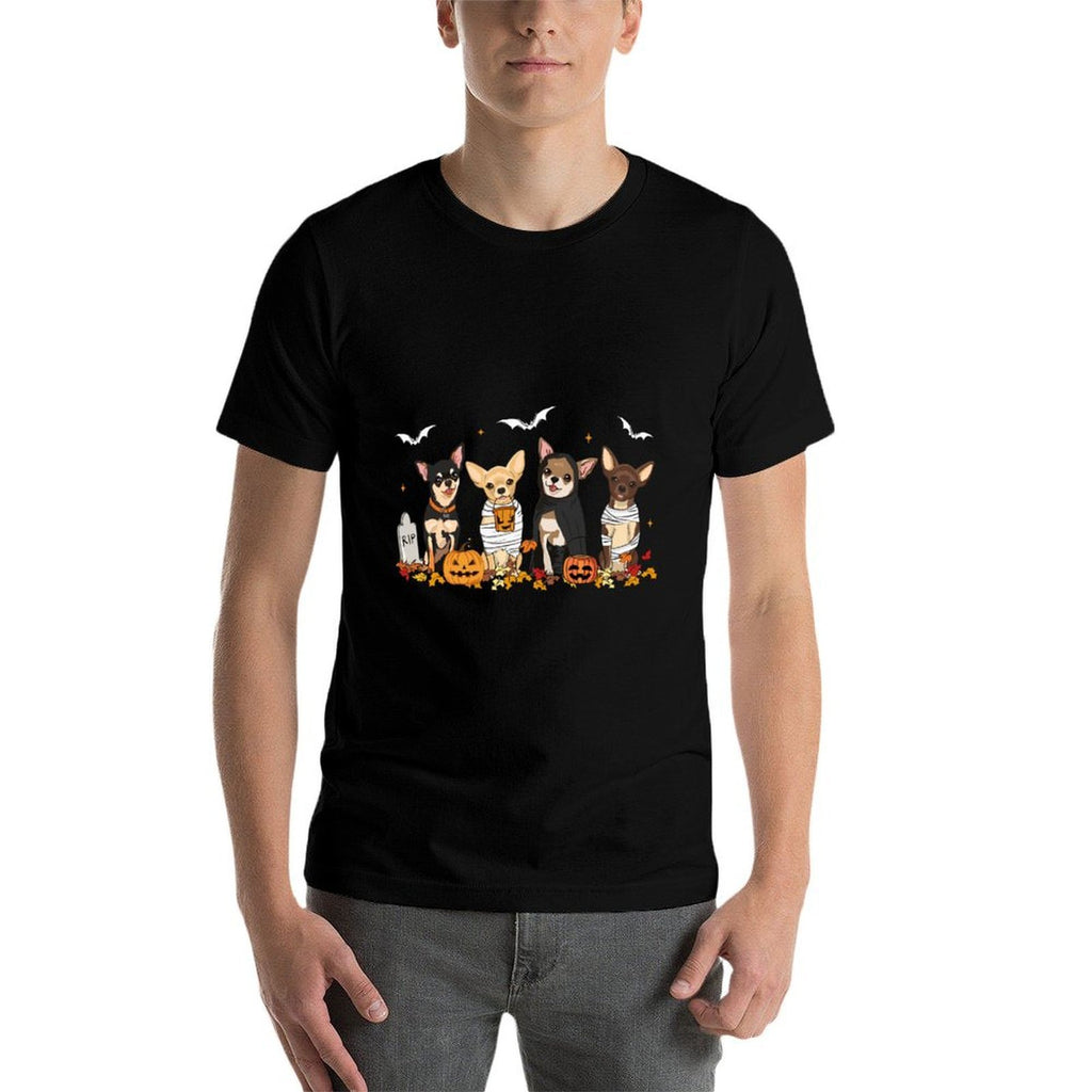 Funny Pumpkin Ghost Chihuahua Halloween Chihuahua Dog Mom  Vintage-inspired T-Shirt