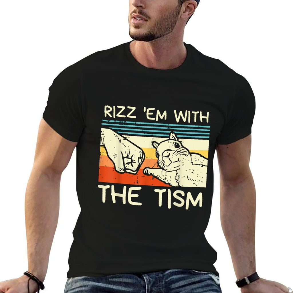 Rizz Em With The Tism Rizzler Meme Rizzling Meme Squirrel  Wrinkle-resistant T-Shirt