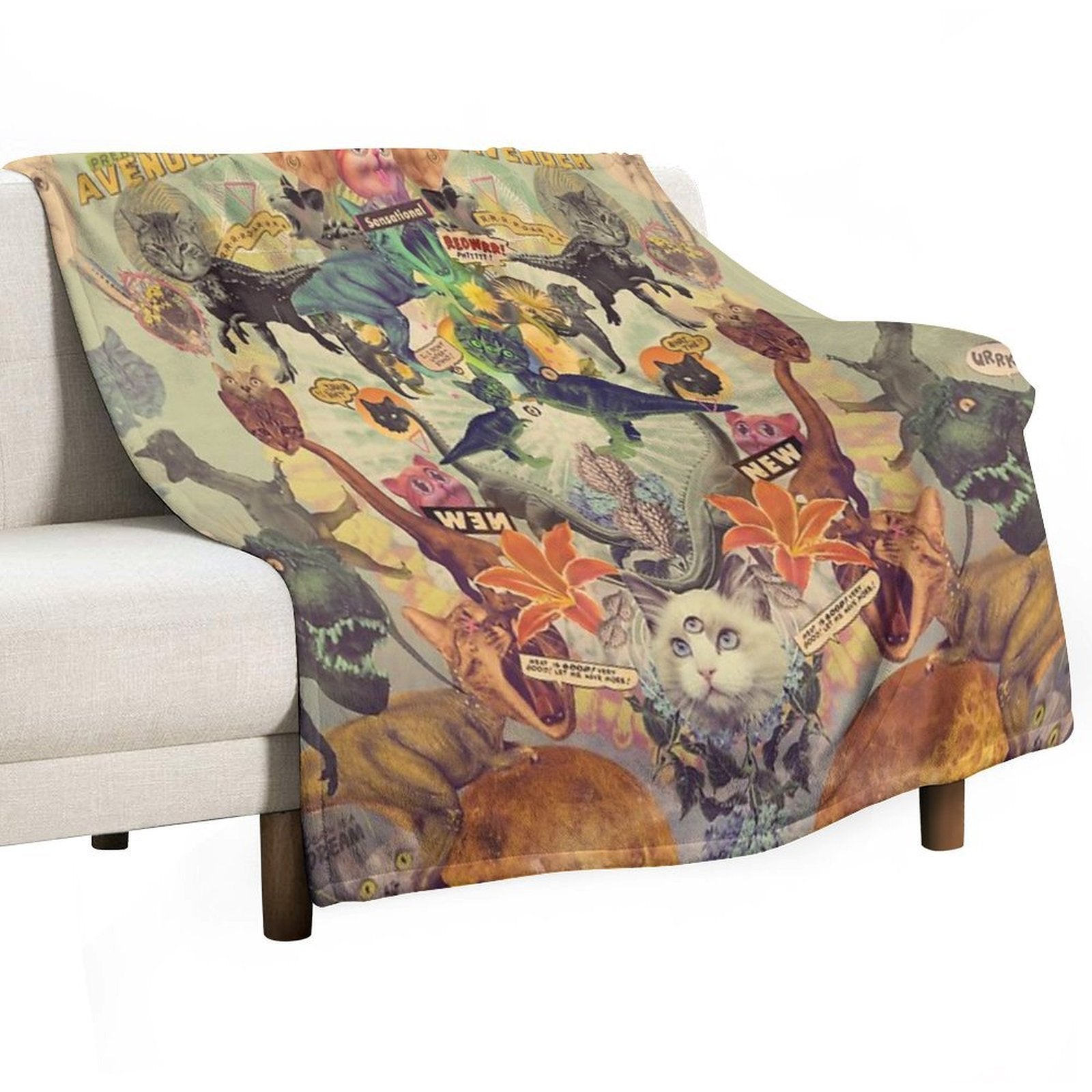 Meowosaurus Lightweight Throw Blanket