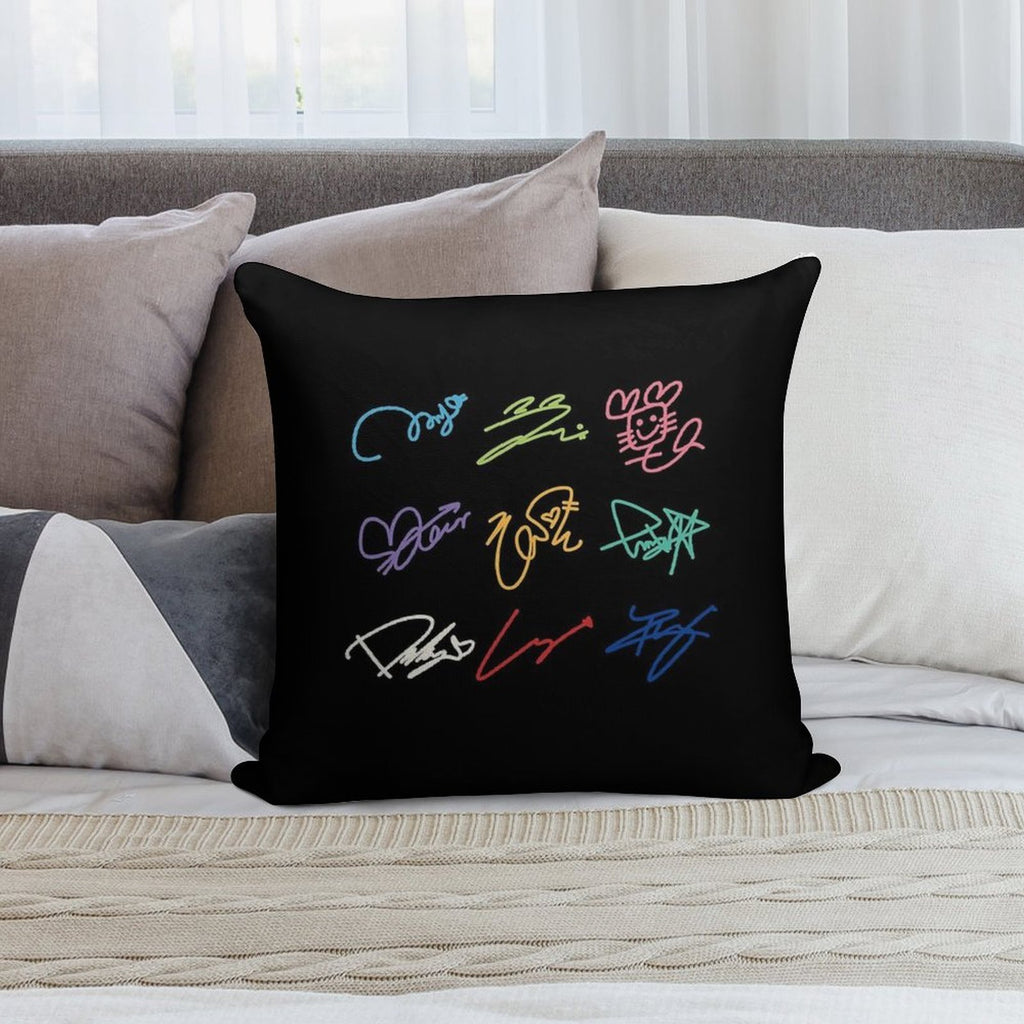 TWICE SIGNATURES Soft Hidden Zipper Throw Pillow