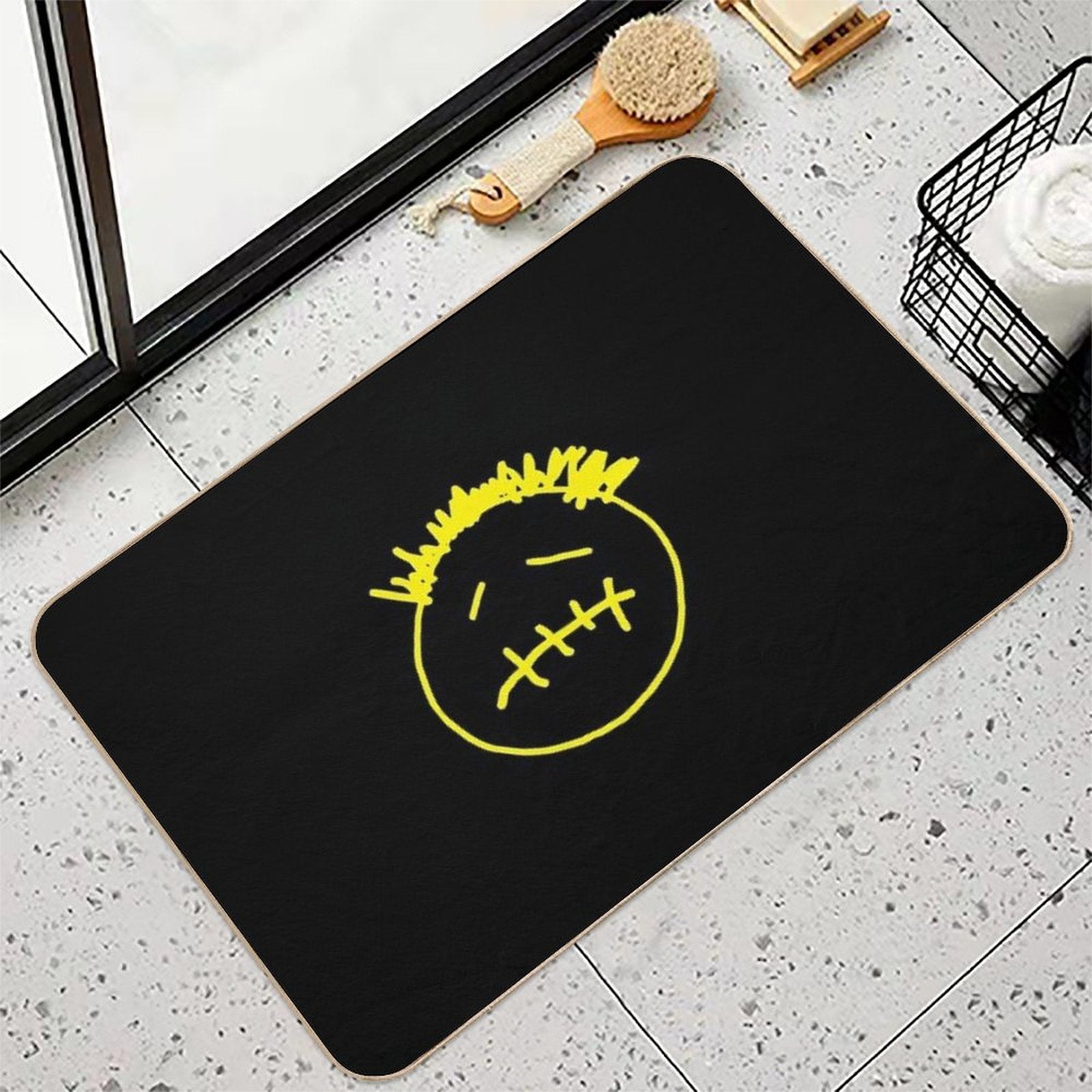 TRAVIS SCOTT FACE YELLOW HALLOWEEN THUG  Long-Lasting Bath Mat