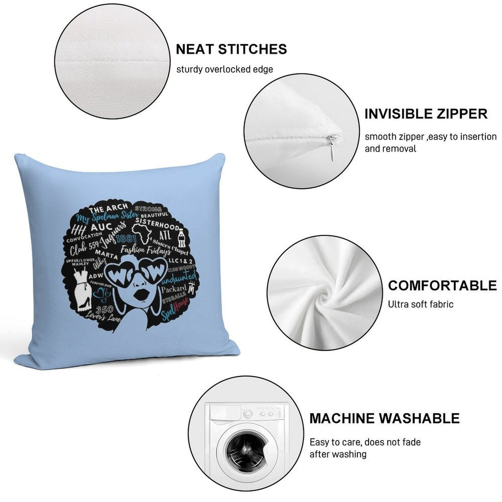 Spelmanite Blue Soft High-Density Material Throw Pillow