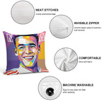 Jamal Musiala in WPAP Style Soft Shrink-Resistant Throw Pillow