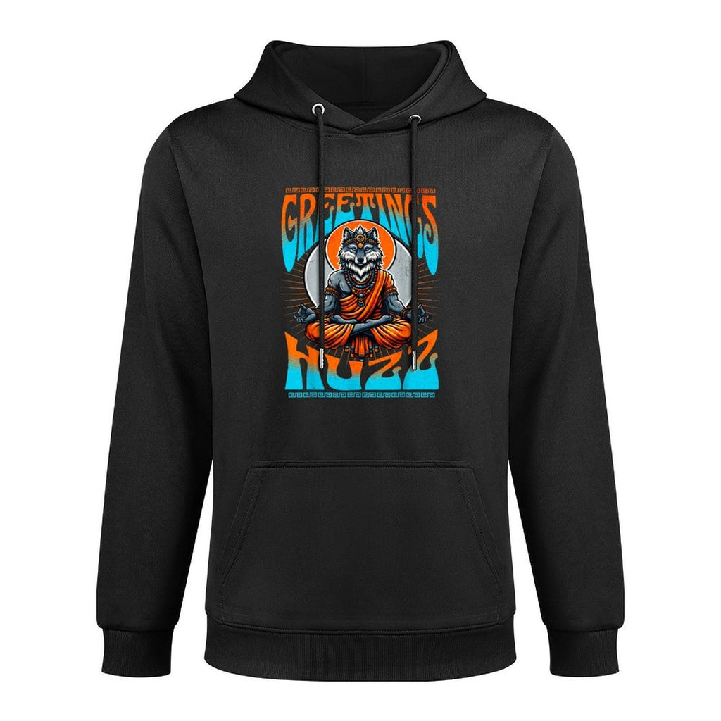 Greetings Huzz Ironic Sigma Werewolf Brainrot Meme Unisex Design Hoodie