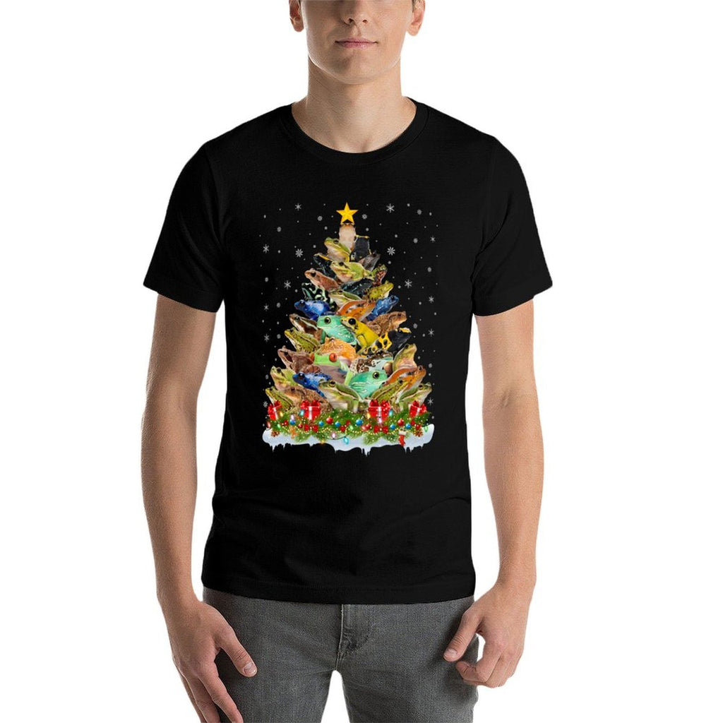 Frog Xmas Lights Santa Frog Christmas Tree  Trendy Pattern T-Shirt