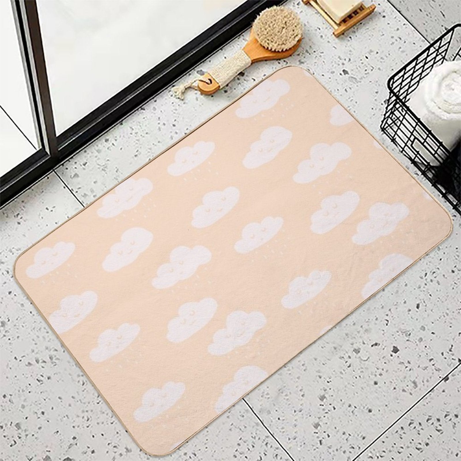 Cute Clouds Pattern  Easy To Clean Bath Mat