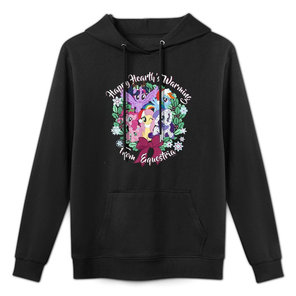 My Little Pony Christmas Happy Hearths Warming Wreath Medium-Weight Fabric Hoodie