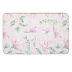 Soft Pink Hand Drawn Watercolor Magnolia Flowers Botanical Garden  Anti-Trip Bath Mat