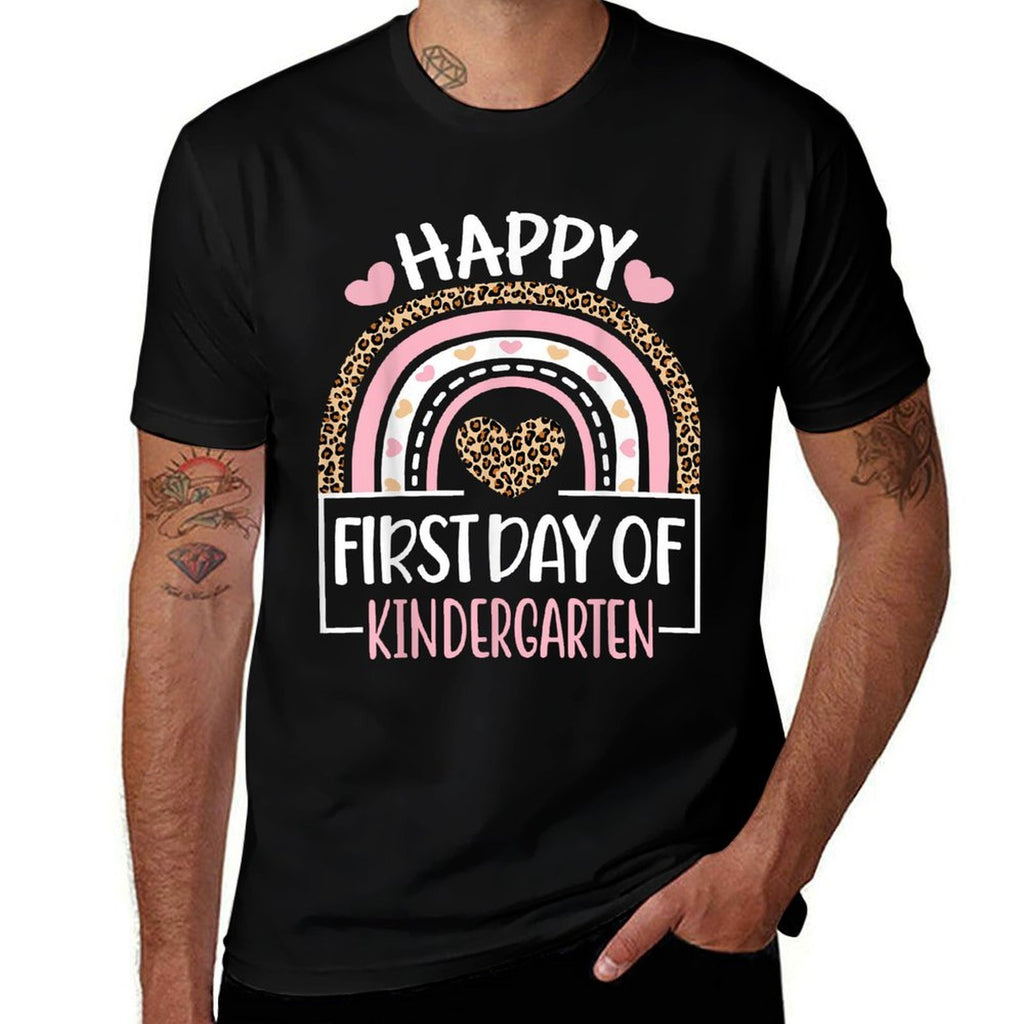 First Day of Kindergarten Funny Back To School Leopard Teach Comfortable T-Shirt