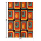 Retro Geometric Gradient Square And Circle Pattern 222 Anti-pilling Throw Blanket