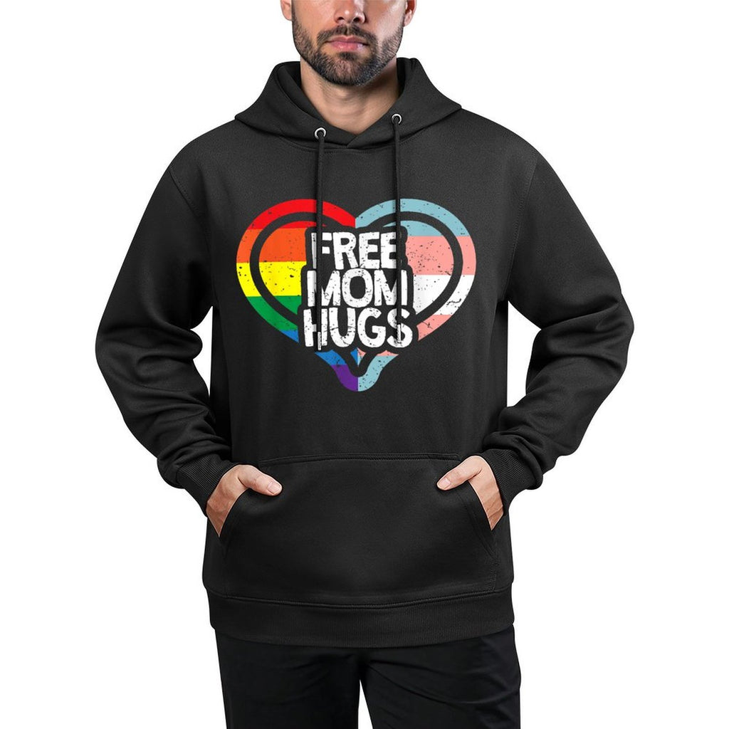 Free Mom Hugs Rainbow Pride Shrink-Resistant Hoodie