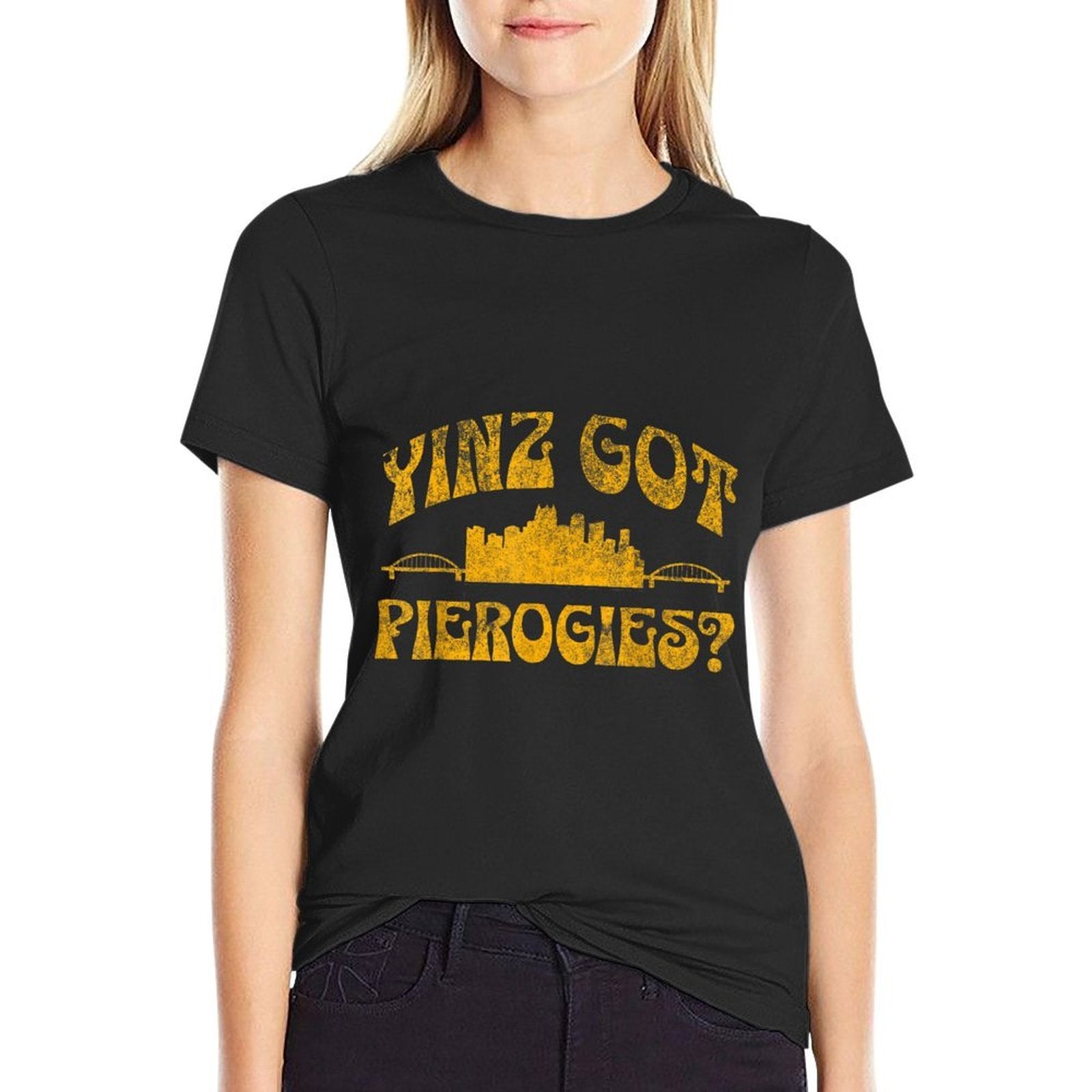 Pittsburgh Yinz Funny Yinzer Steel City 412 Pierogies Home  Stretchy T-Shirt