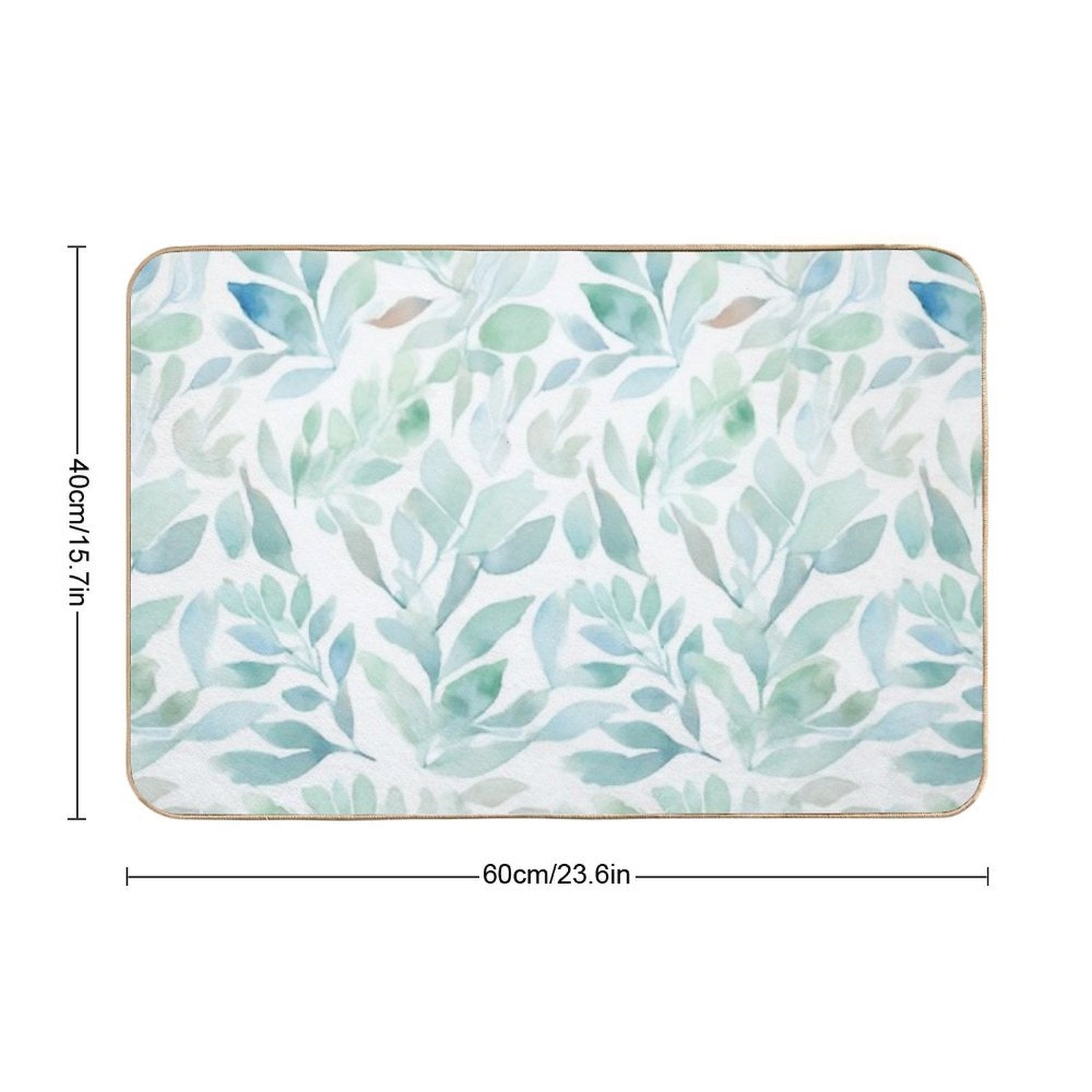 Watercolour Leaves 04  Pet-Safe Bath Mat
