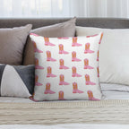 Pink Dolly Cowboy Boot Soft Home Decor Throw Pillow