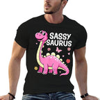 Dinosaur Toddler Girl Sassy Toddler Girls Women  Easy-care T-Shirt