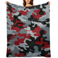 Al-Benhadi El© Acquisition, Red Camouflage Machine-washable Throw Blanket
