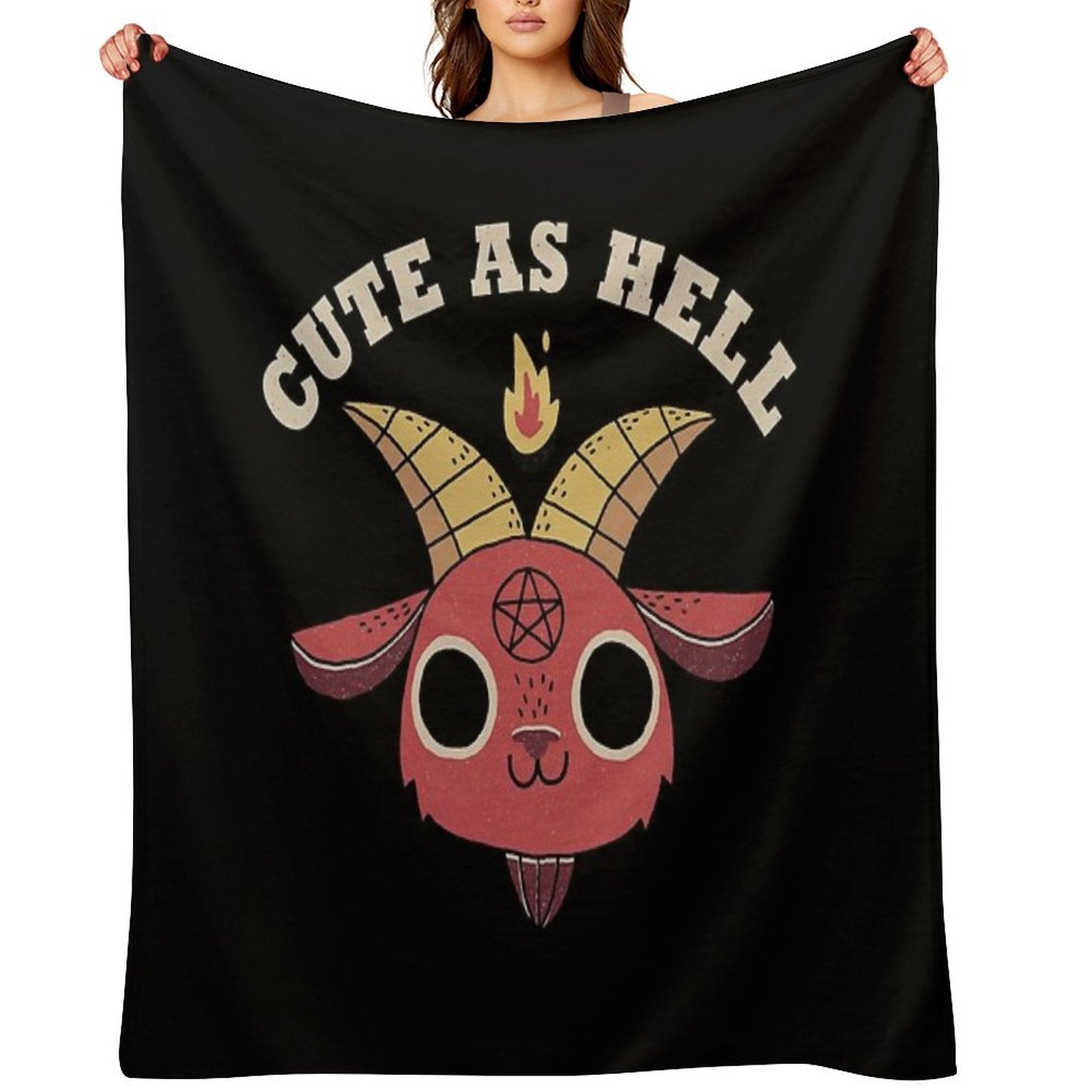 Cute As Hell Plush Throw Blanket
