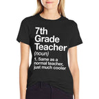 7th Grade Teacher Definition Funny Back To School First Day  Oversized Silhouette T-Shirt
