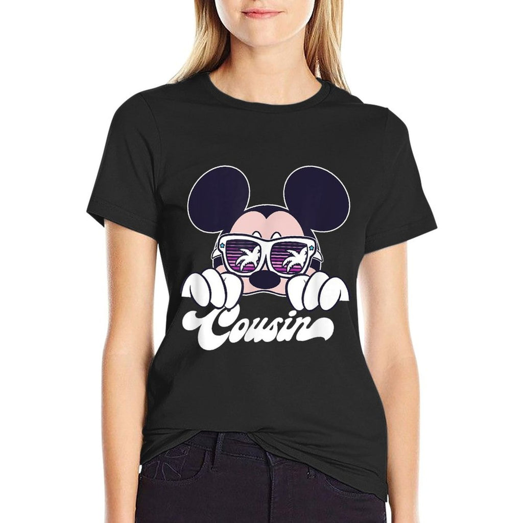 Disney Mickey And Friends Mickey Summer Vibes Cousin Logo  Relaxed-fit T-Shirt